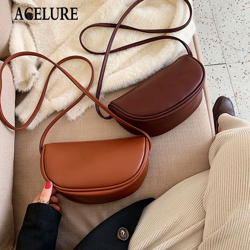 

ACELURE Simple Style Women Small Shoulder Crossbody Bags Soft PU Leather High Capacity Flap Purse Ladies Shopping Phone Bags