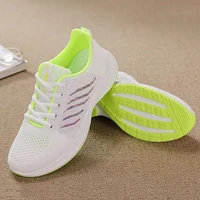 womens vulcanize shoes youth mesh casual shoes lace up elastic sneakers female energy solid color shoes walking summer non slip
