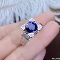 kjjeaxcmy fine jewelry 925 sterling silver inlaid natural stones gem sapphire new female miss woman girl ring beautiful