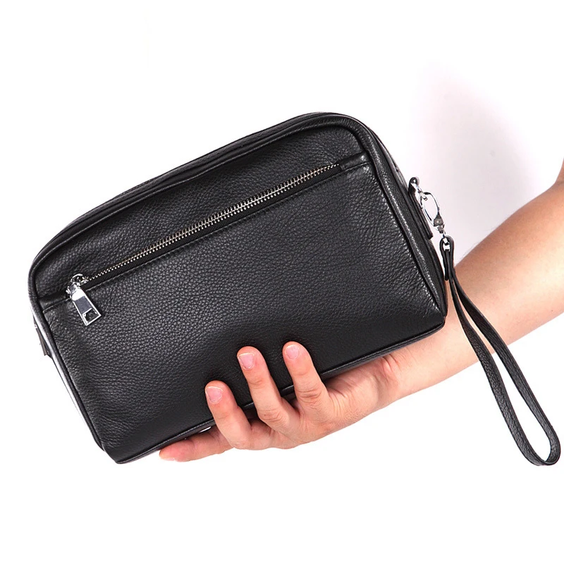 

Genuine Leather Men Travel Shaving Kits Portable Wash Bags Cosmetic Makeup Organizer Toiletry Bags with Double Compartments