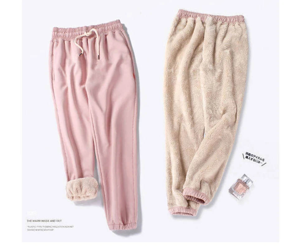 Зимние женские спортивные штаны для тренажерного зала флисовые брюки однотонные