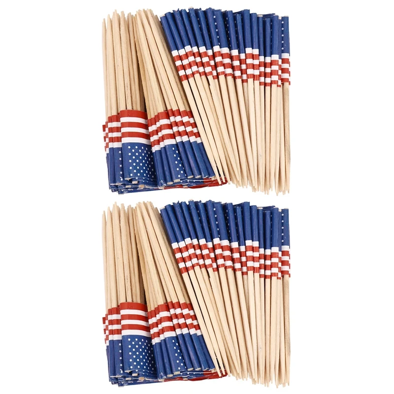 

200 г., американский флаг, зубочистки, украшение для вечерние, кексов, сэндвич, мини-медиаторы для еды