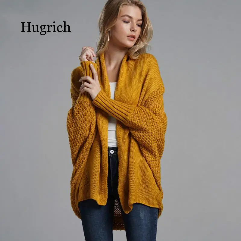 

Oversized Sweater Cardigan Female Clothes Patchwork Batwing Sleeve Long Cardigans Women Winter Jacket Coat Big Sizes