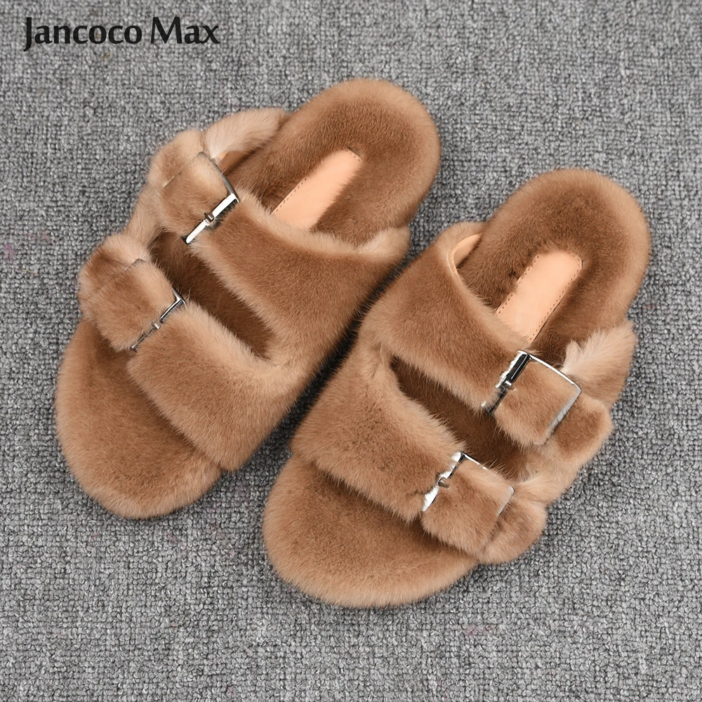 Новые поступления 2020 женские шлепанцы из натурального меха норки