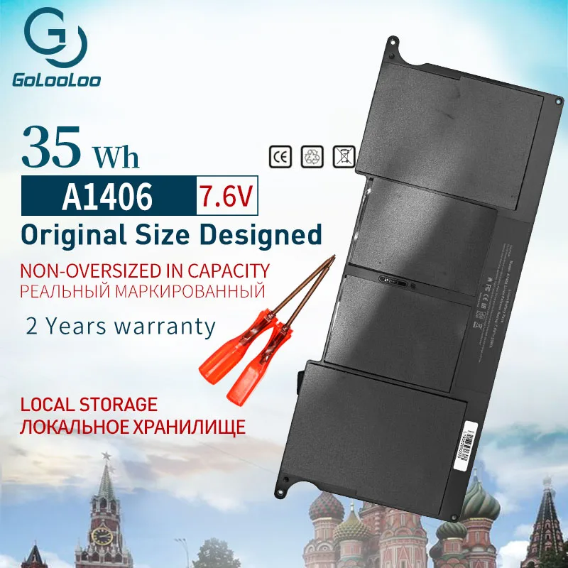 Аккумулятор 7 6 В для ноутбука Apple MacBook Air 11 дюймов A1370 Mid 2011 и A1465 (2012-2015) 35 Вт/ч 3