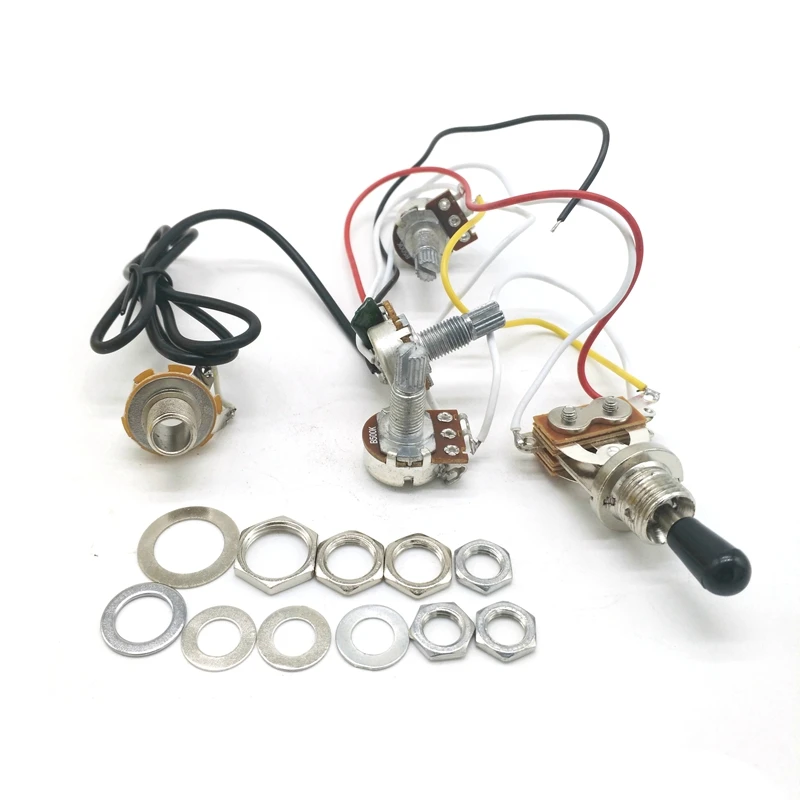 

Electric Guitar Parts Open Wiring Harness 1V2T1J Pots Tone 3 Way Toggle Switch Guitar Pickups
