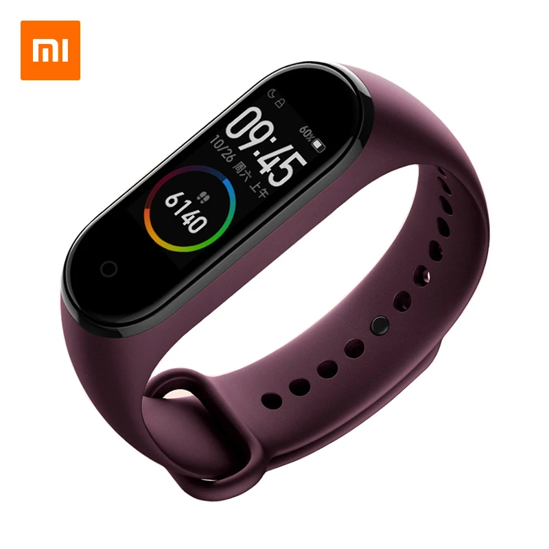 Оригинальный ремешок Xiaomi Mi Band 3 4 из ТПУ черный синий оранжевый розовый винно