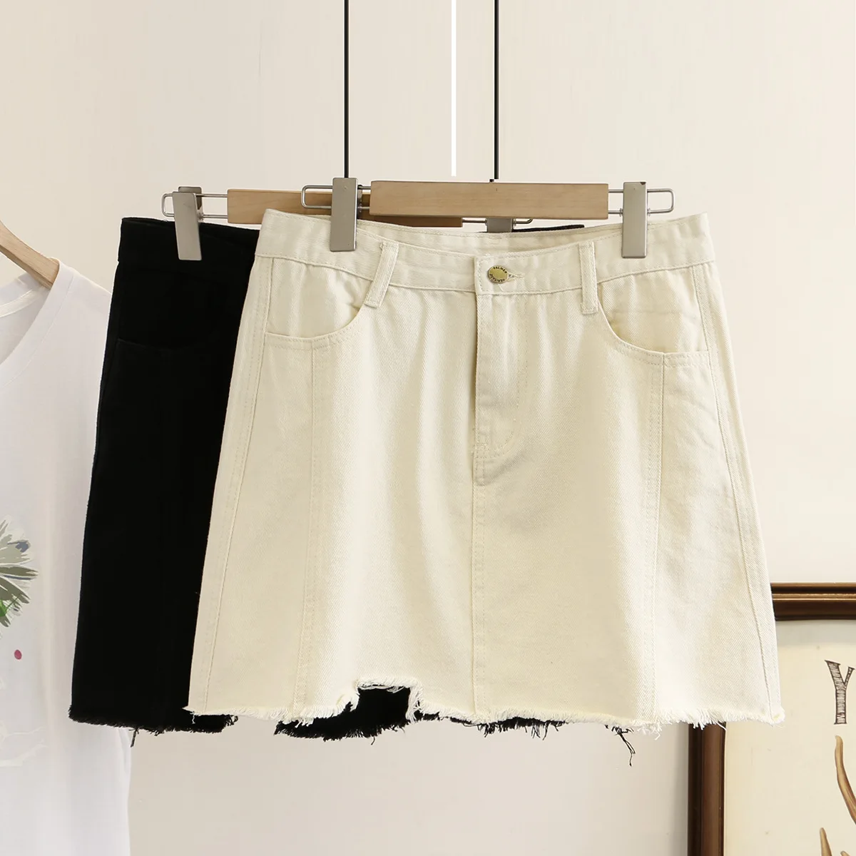 Women Summer Skirt Lady Bottoms Female Solid Color Denim Pencil Skirts High Waist Loose Fashion Plus Size Falda L7-674 | Женская одежда