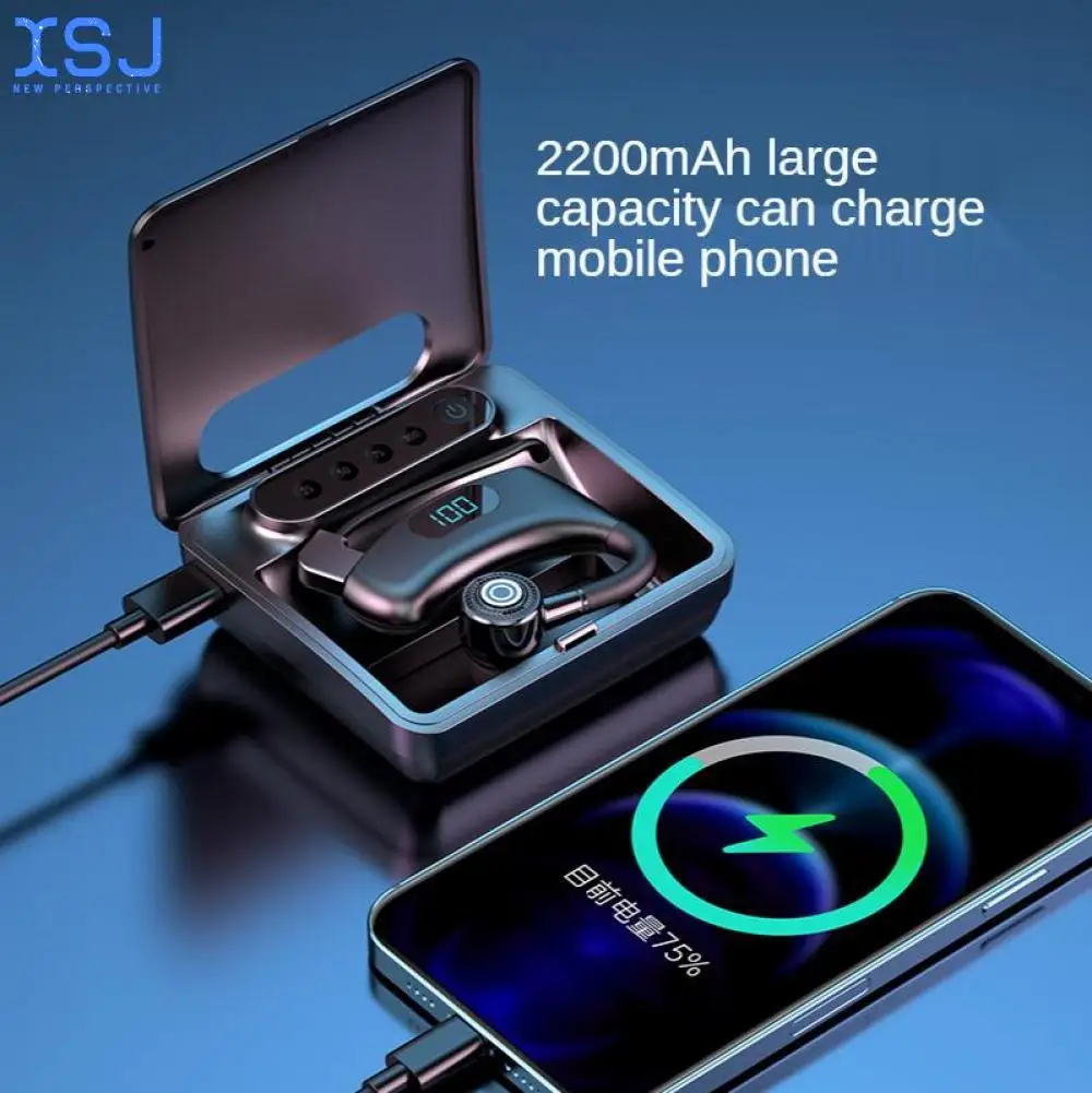 

Tws New Wireless Business Single Ear Digital Display Led Bluetooth Headset V12 Universal Long Standby V9 Hanging Ear