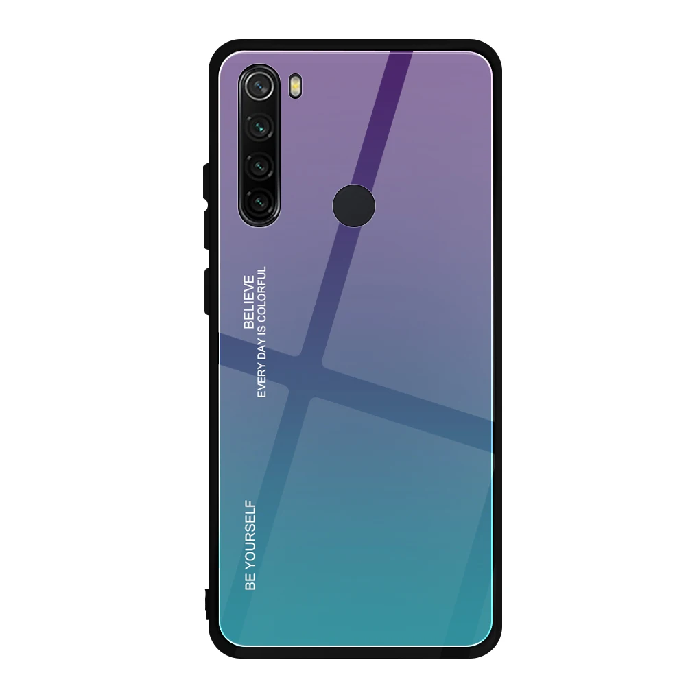 Для Xiaomi Redmi Note 8 Pro Чехол из закаленного стекла роскошный градиент Мягкий силиконовый чехол для xiomi Redmi Note 8 чехол - Цвет: 3