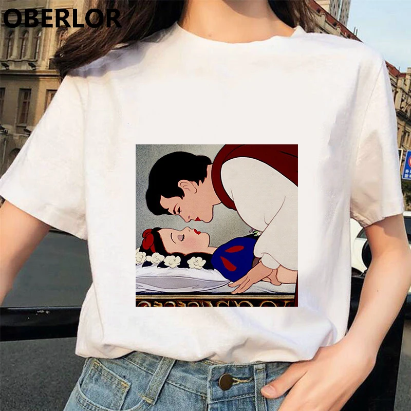 513643 Camisetas Verano Mujer футболка принцессы с принтом Золушки женская летняя белая с коротким рукавом Harajuku Эстетическая одежда - Цвет: 513643