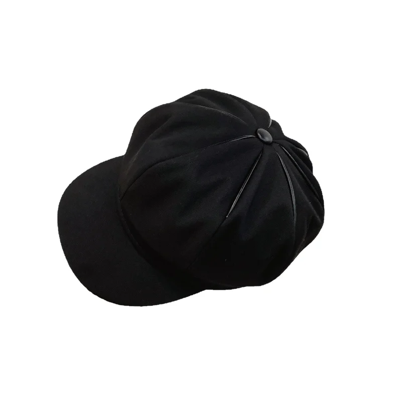 Bere Hat Female Autumn and Winter England Retro Tide Painter Octagonal Black Wild Pumpkin | Аксессуары для одежды