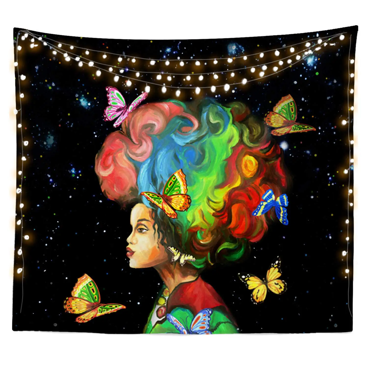 Черная Гобеленовая Звездная девушка подвеска на стену для африканских