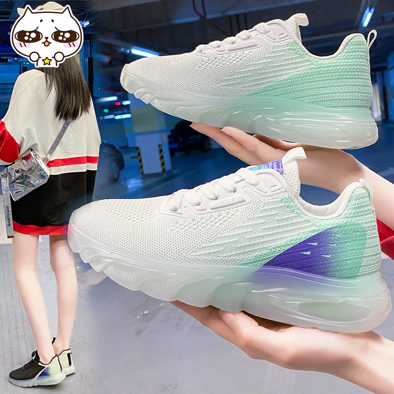 

Spring and Summer Women Shoes Casual Platform Soles Sports Shoes Fashion All-Match Breathable Inner Increase Mesh Shoes