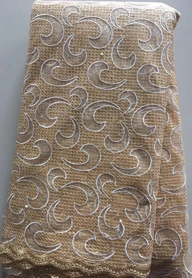 Новейшая Золотая африканская кружевная ткань с вышивкой французская дешевая