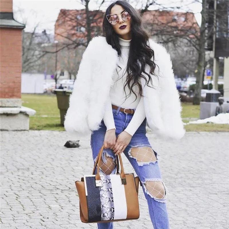 white TOPFUR черная шуба из натурального меха женская меховая куртка пальто из натурального меха женская кожаная куртка с мехом винно-Красного цвета пальто короткого размера плюс - Цвет: white