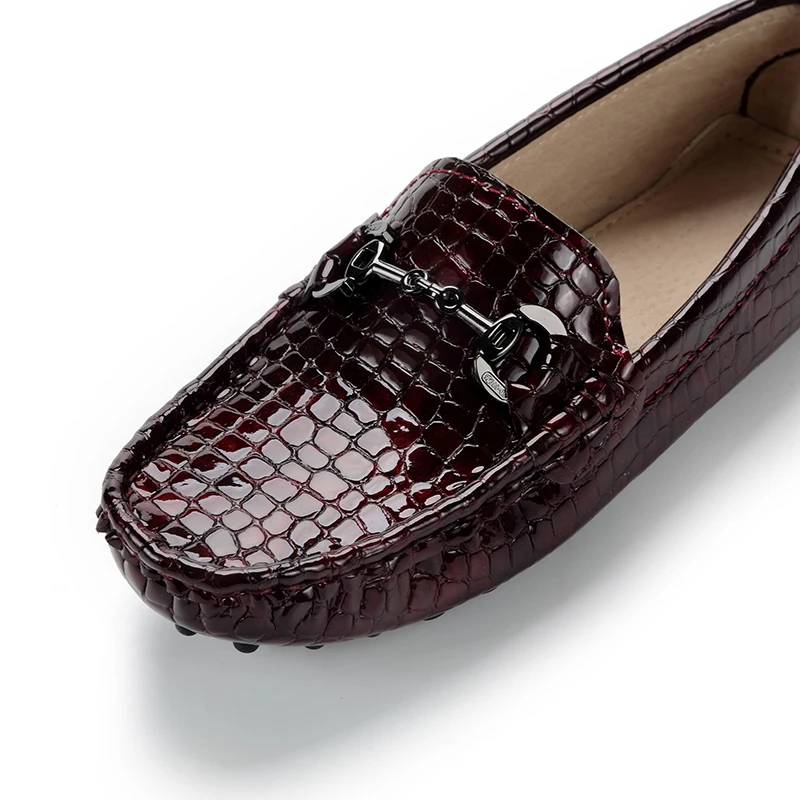 

2021 Shoes Women 100% Genuine Leather Women Flat Shoes Casual Loafers Slip On Flats Shoes Moccasins Lady Driving Shoes