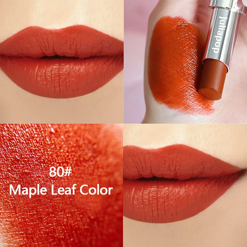 Maple Leaf Color Матовая губная помада, водостойкая бархатная губная помада, 6 цветов, долговечная губная помада телесного цвета, серебристая, с узором в стиле барокко, макияж, Корейская губная помада - Цвет: Maple Leaf Color