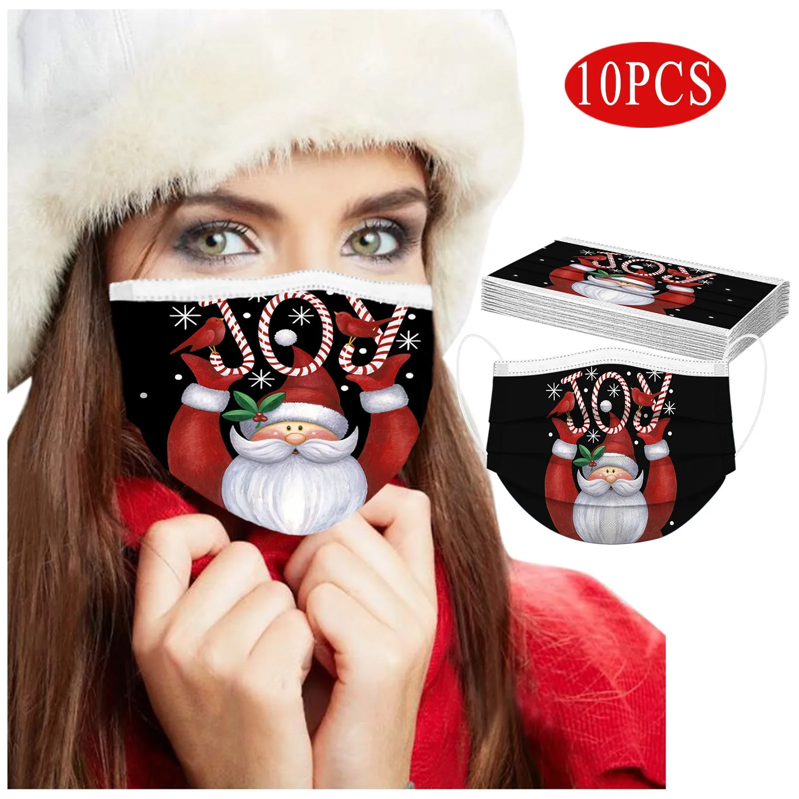 10 шт. Рождественская Маска для лица женские анонимные защитные Маски защитная
