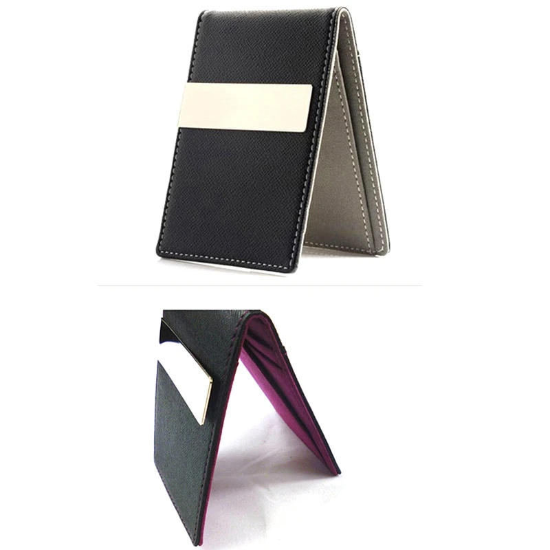 

PU Creative Personality Colorful Clip Bag Short Open Bill Wallet