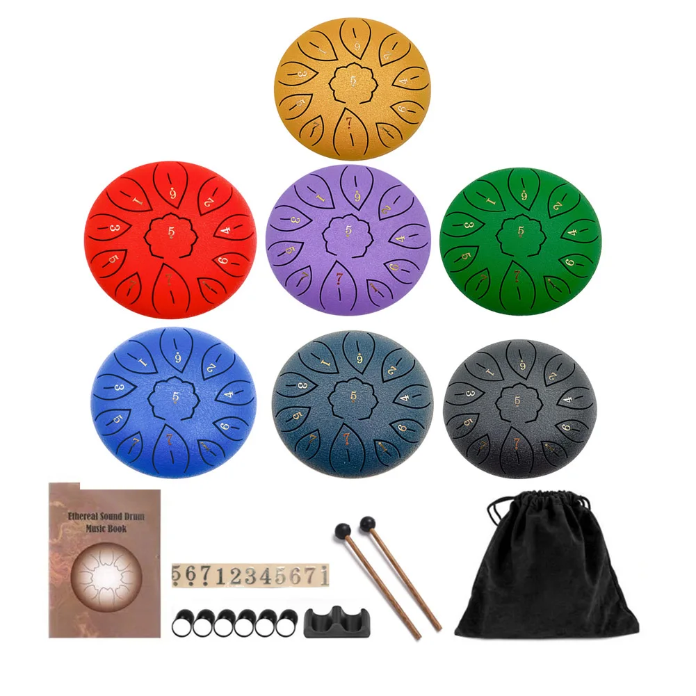 Музыкальные инструменты 6 дюймов стальной барабан с языком 11 мелодий ручной