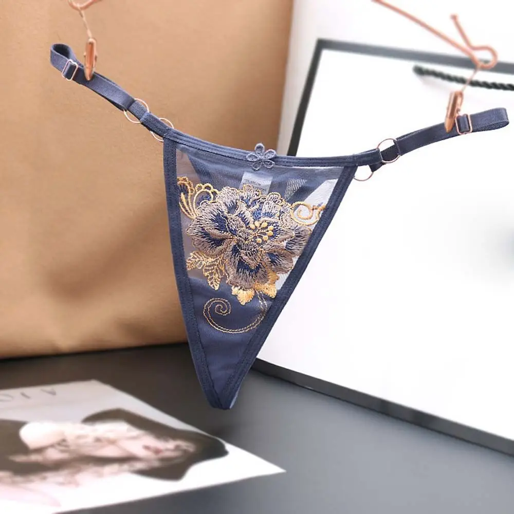 Трусики женские кружевные регулируемые с вышивкой и бабочкой | Женская одежда