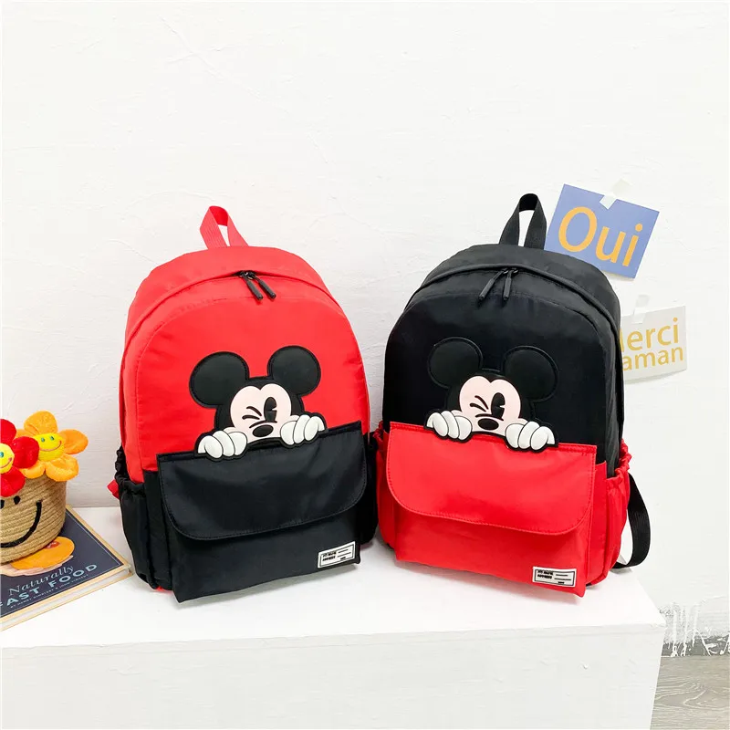 

Disney Mickey Mouse School Backpack Tutor Bag Middle School Student Bag Canvas Diaper Bag Messenger Shoulder Bag Backpack
