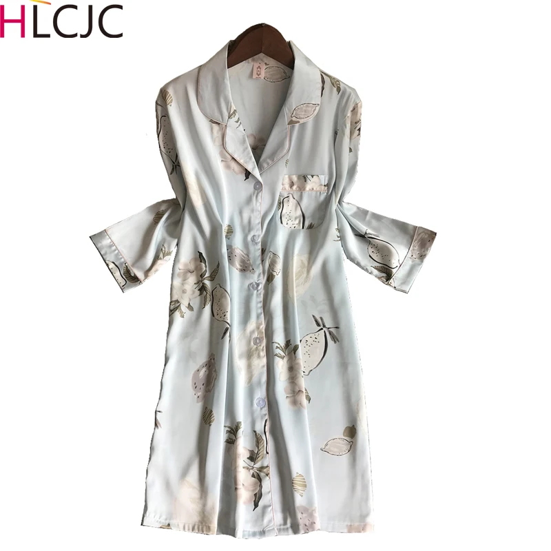 2020 новые принтованные ночные рубашки и шелковая ночная одежда для женщин женское