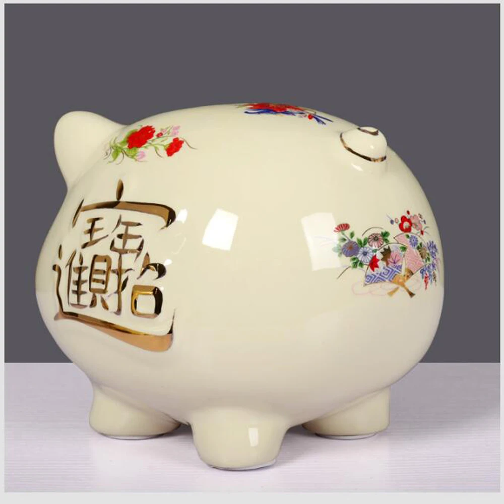 Керамическая Свинья Копилка домашнее украшение золотая свинья статуэтка