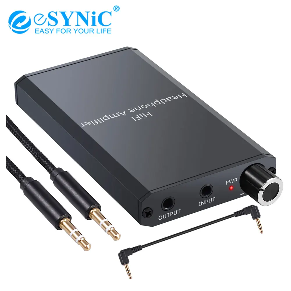 ESYNiC HiFi усилитель для наушников с 3 5 мм Джек аудио кабель двухступенчатый