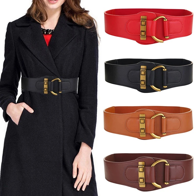 

Ladies Corset Girdle Elastic Waist Belt Decorative Girdle Belt Wide Waistband Dress Coat Genuine Leather Cummerbund Belt