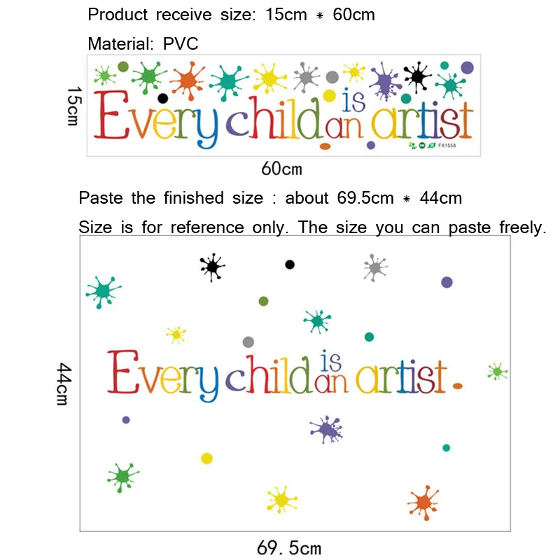 Каждый ребенок это художник настенная наклейка английский пословицы для детской