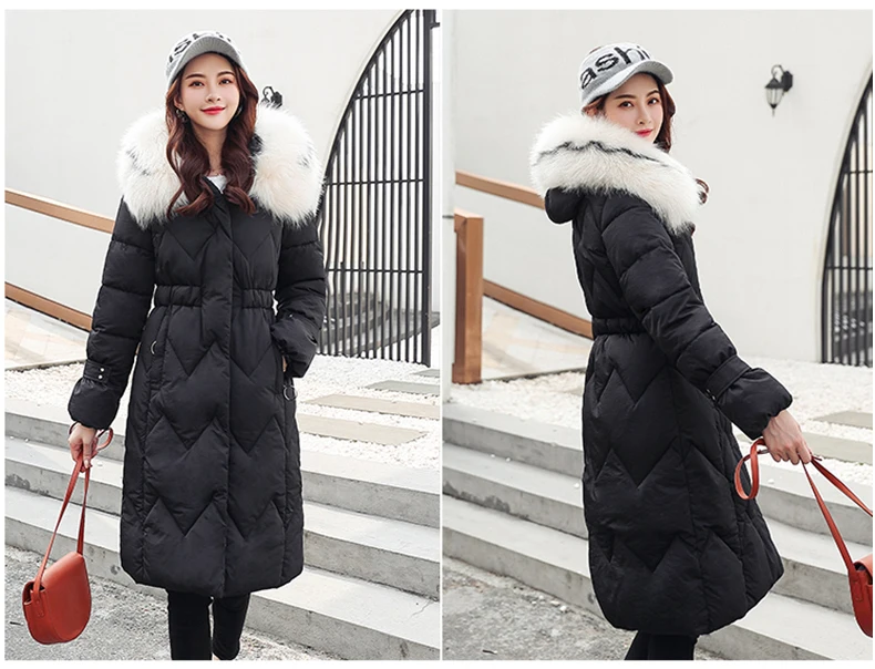 X-long parkas зимняя женская куртка-25 градусов тонкий толстый теплый зимний большой меховой воротник с капюшоном куртка пальто парки верхняя одежда куртка