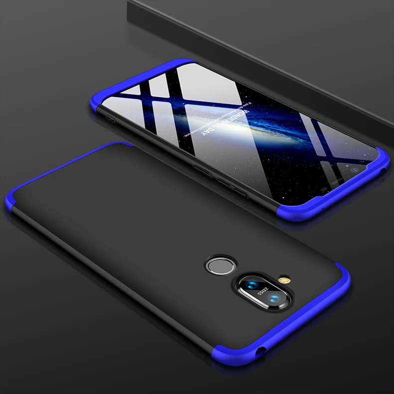 2 Для Nokia 8,1 Nokia8.1 чехол NokiaX7 360 градусов полное покрытие защищенный Матовый Жесткий чехол для Nokia X7 8,1 Чехол со стеклянной пленкой - Цвет: 2
