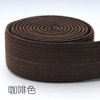 20mm coffee 5 метров 20 мм Цветные нейлоновые высокие эластичные ленты для одежды брюки для шитья нижнее белье штаны бюстгальтер резиновая одежда аксессуары DIY - Цвет: 20mm coffee