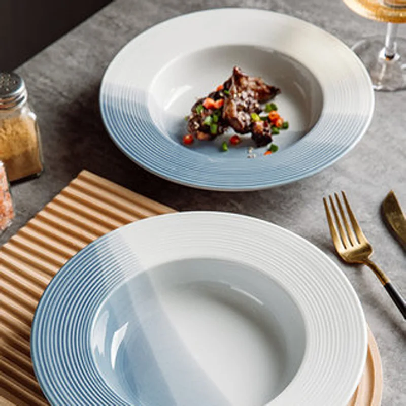 Простая керамическая Соломенная шляпка тарелка для французских макаронных