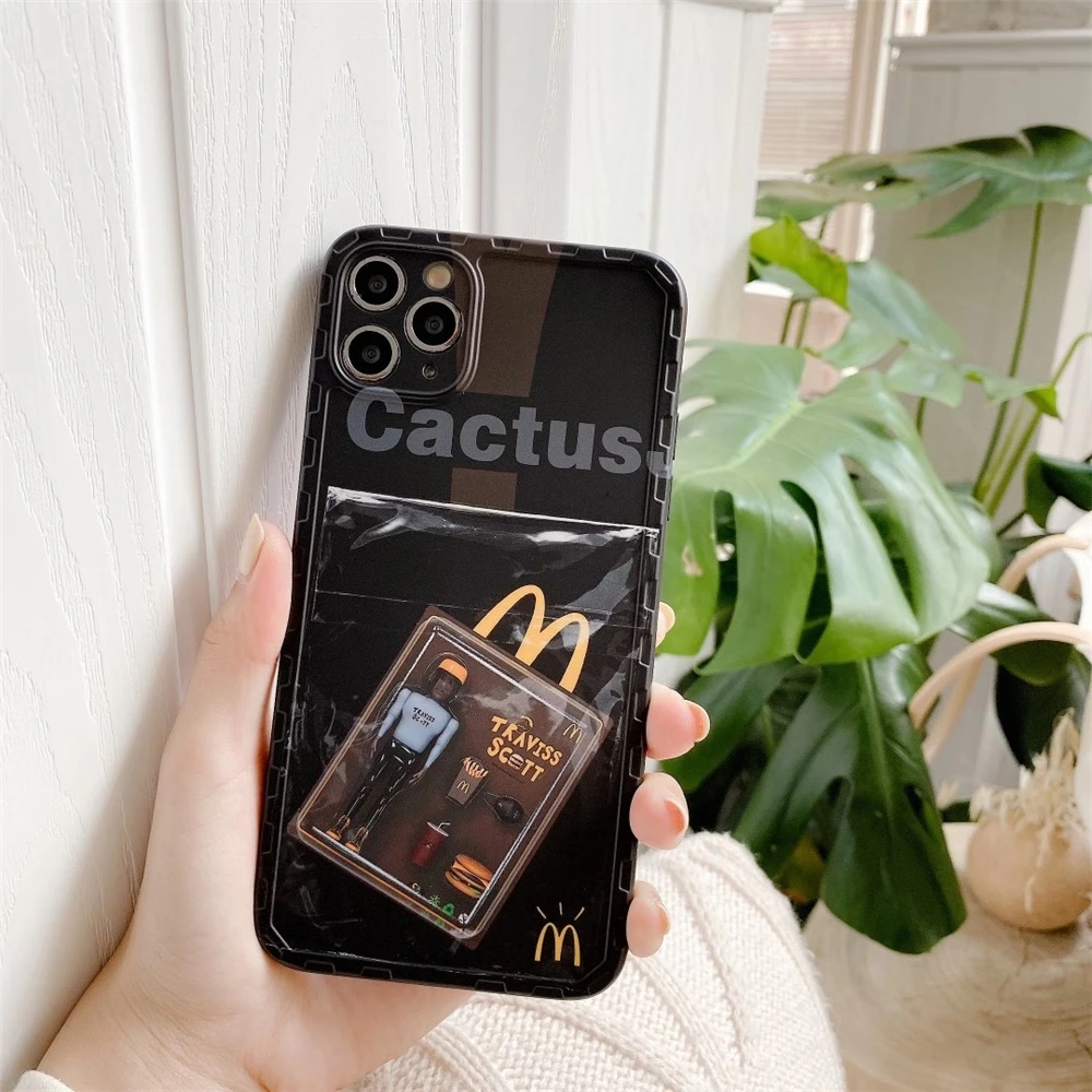 Funny Simple Plastic bag McCute label Phone Case for iphone 13 12 11 Pro X XR XS Max 7 8 plus Straight edge Soft Silicon Cover