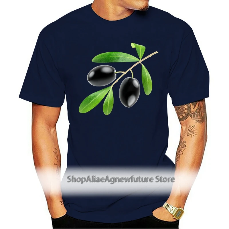 Мужская хлопковая футболка с коротким рукавом и принтом ЧЕРНЫХ ОЛИВОК | одежда