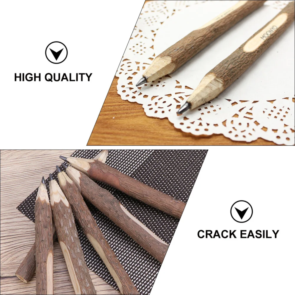 

8pcs Retro Bark Pencils Wooden Tree Rustic Twig Pencils Gifts for Kids Children