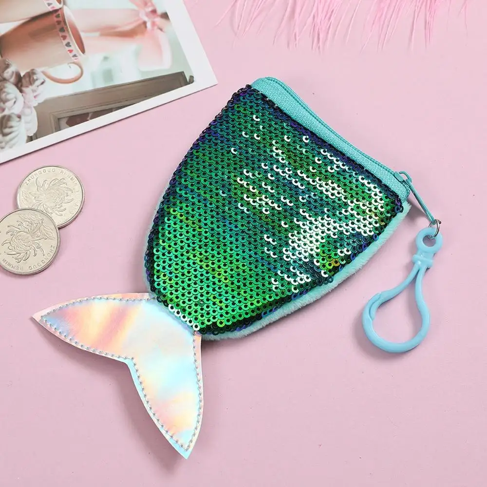 Green 2 Детский милый кошелек для монет, кошелек с сердечками, чехол для ключей с блестками, мультяшная сумка через плечо для девочек, сумка-мессенджер, кошелек, чехол, сумка - Цвет: Green 2