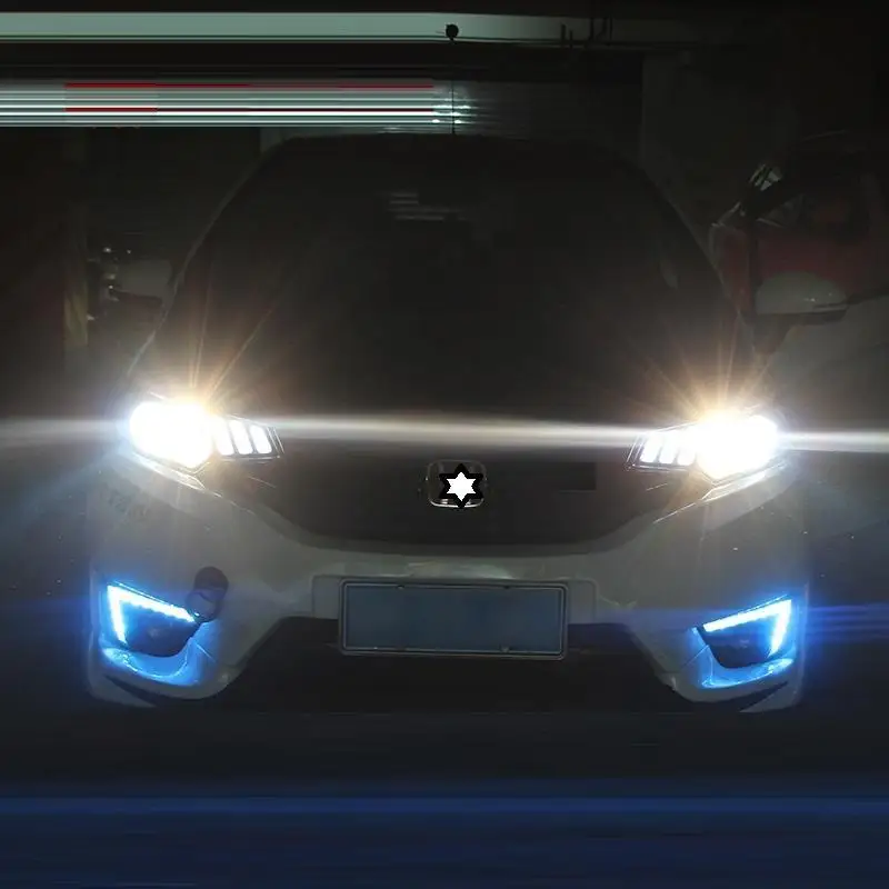Указатель поворота, Стайлинг, Automovil, Drl, Led Assessoires, дневные ходовые огни, передние противотуманные фары, автомобильные фары в сборе, 18 для Honda Fit