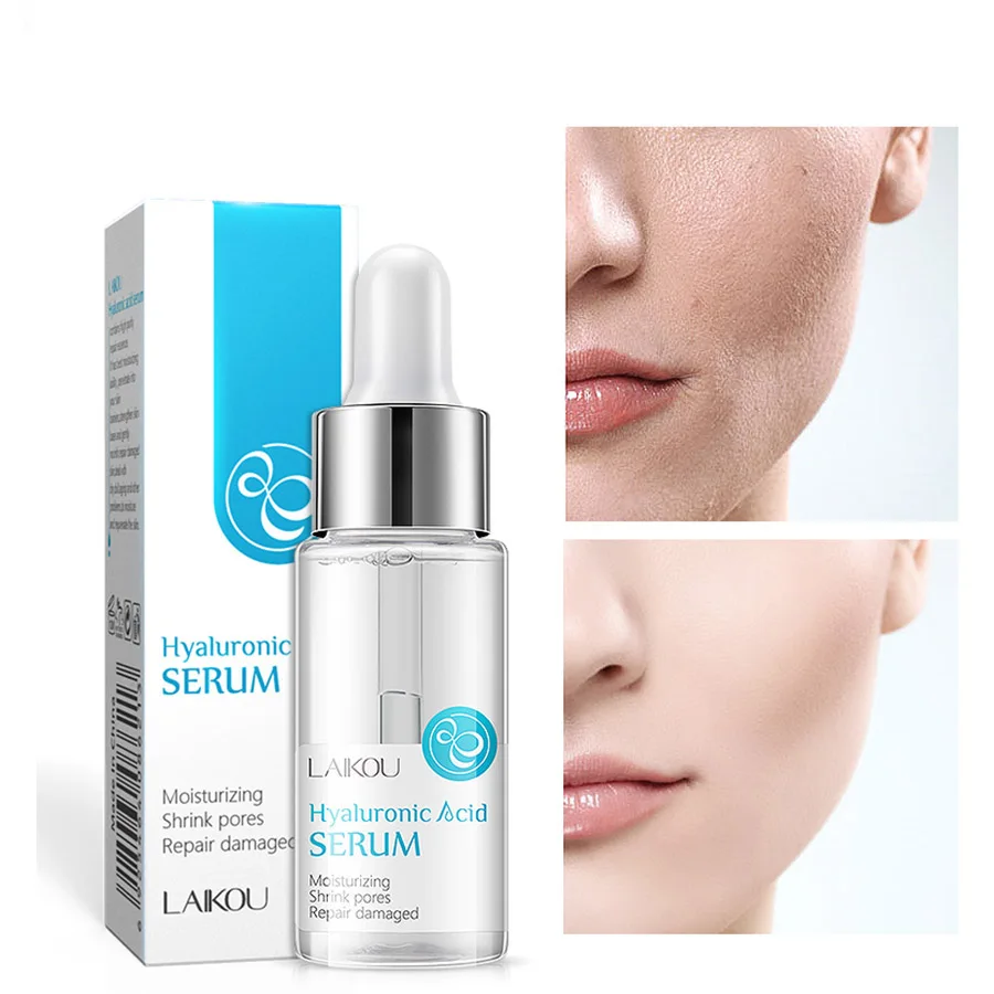 

LAIKOU Hyaluronic Acid Moisturizing Serum Whitening Nourishing Face Essence Fades Acne Marks Oil Control Smooth Skin Care 15ml