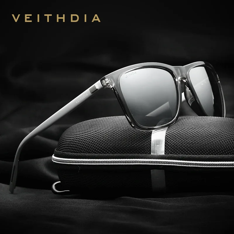 Фото VEITHDIA солнцезащитные очки модные поляризационные линзы UV400 брендовые спортивные мужские и женские винтажные уличные солнцезащитные очки для мужчин/женщин 6108 №1