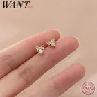 Женские серьги-гвоздики из серебра 925 пробы с бантом