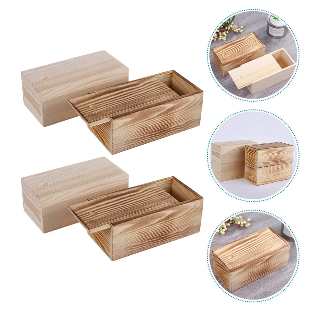 

4pcs Jewelry Storage Boxes Souvenir Storage Boxes Wooden Packing Cases