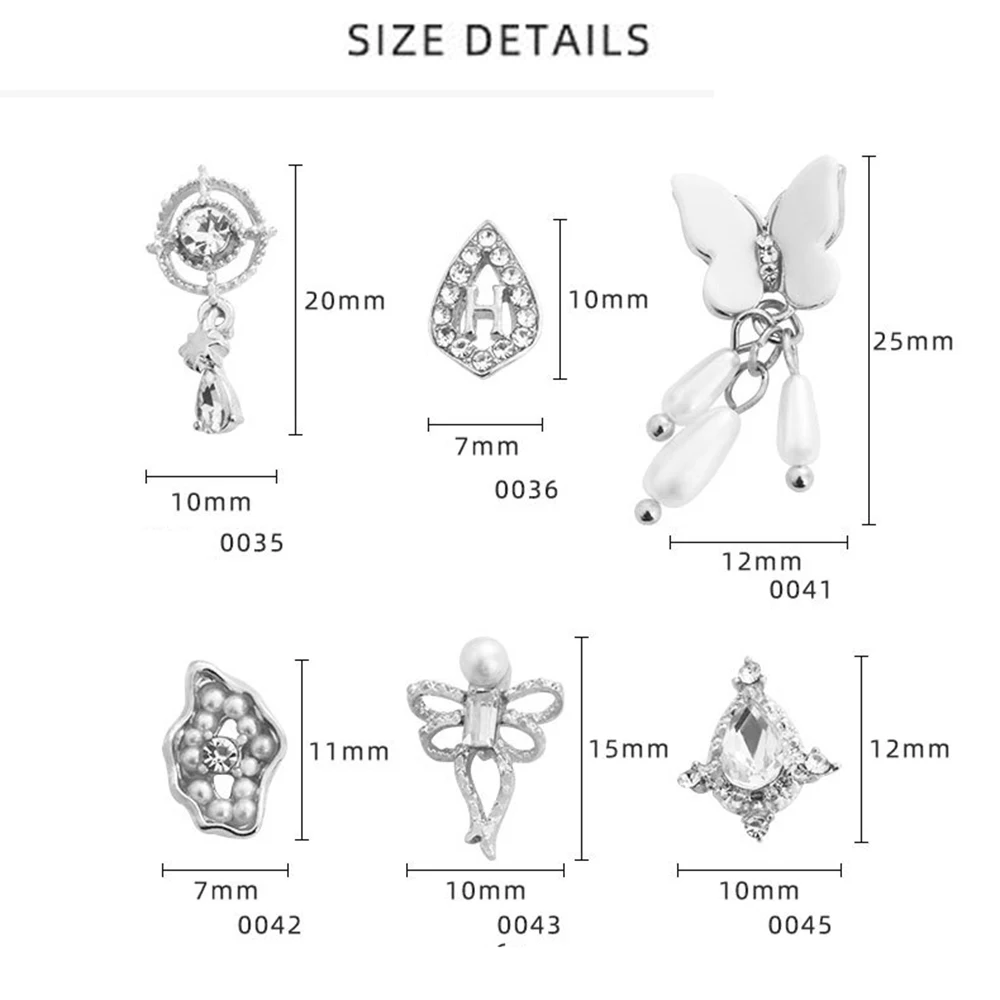 

Newest 5pcs Nail Rhinestones Shiny Charms Glass Stone Pearl Diamond Tassel Pendant DIY Nail Art Decorations Manicure Ornament