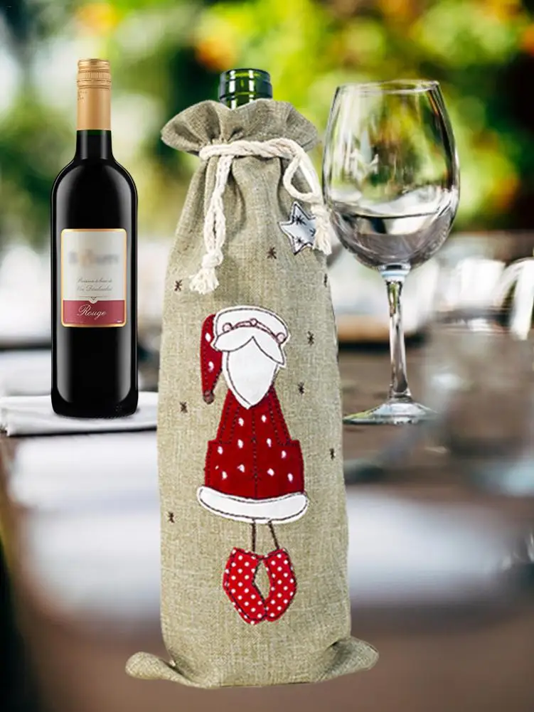 Рождественский чехол для бутылки вина и шампанского|Чехлы винных бутылок| |