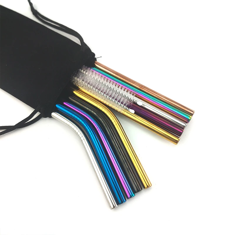 

Colorful Reusable Drinking Straw High Quality 304 Stainless Steel Metal Straw with Cleaner Brush For Mugs 20/30oz