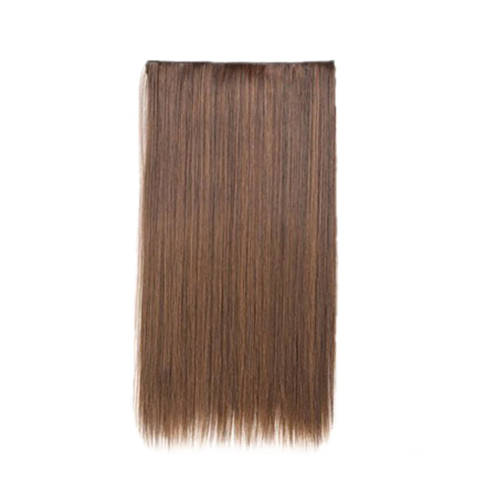 

Five card long straight hair clip wig piece five clip chemical fiber curtain seamless hair extension piece for women