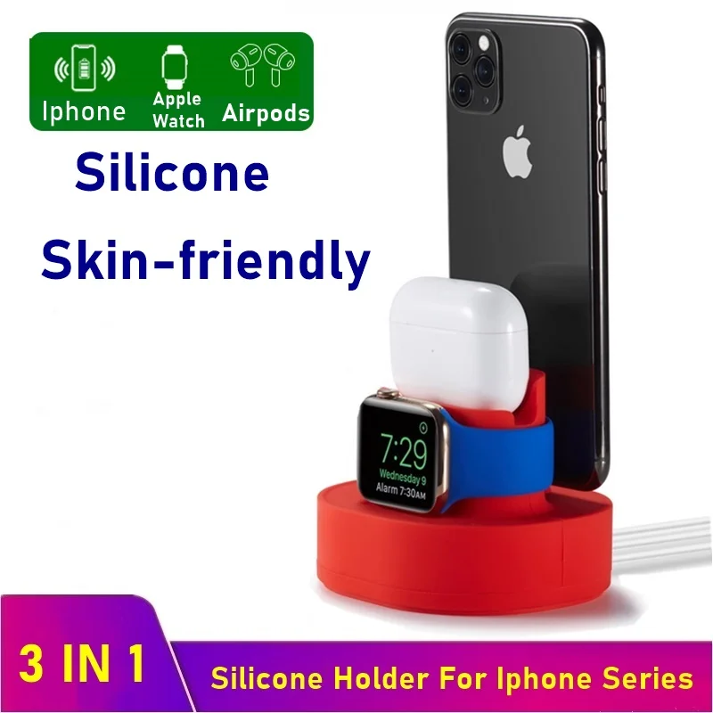 Настольная зарядная док станция Tongdaytech 3 в 1 для iPhone 8 7 XR XS 12 11 Pro Max Airpods Apple Watch 6 5 4 2